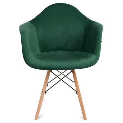 JUEGO 2x Silla de comedor NEREA 80x60,5 cm verde/haya