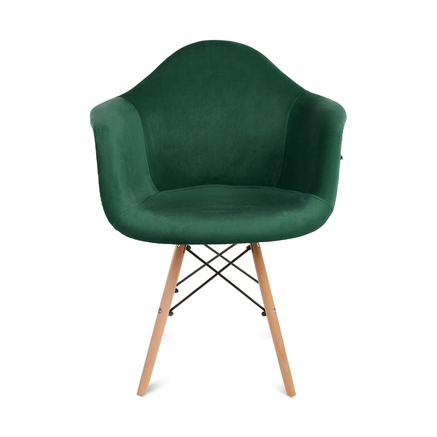 JUEGO 2x Silla de comedor NEREA 80x60,5 cm verde/haya