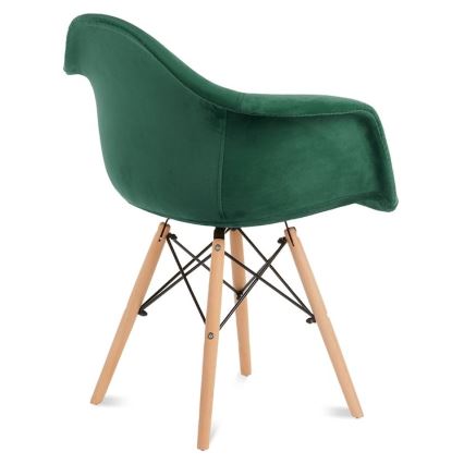 JUEGO 2x Silla de comedor NEREA 80x60,5 cm verde/haya