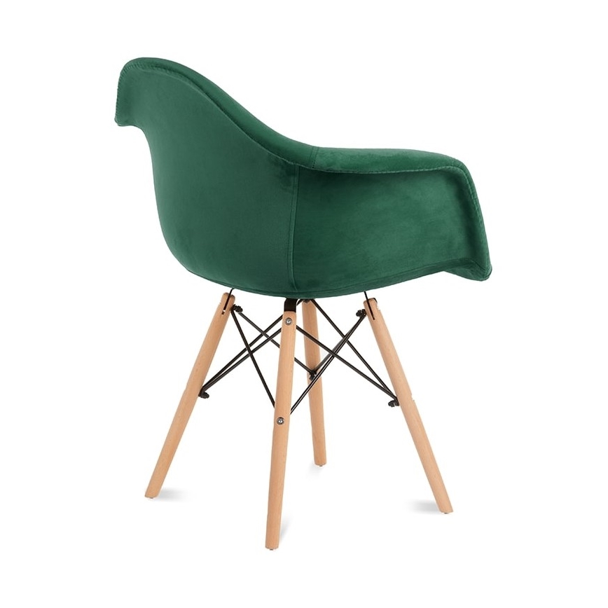 JUEGO 2x Silla de comedor NEREA 80x60,5 cm verde/haya