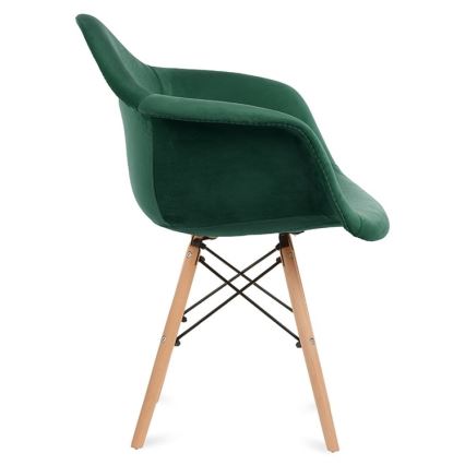 JUEGO 2x Silla de comedor NEREA 80x60,5 cm verde/haya