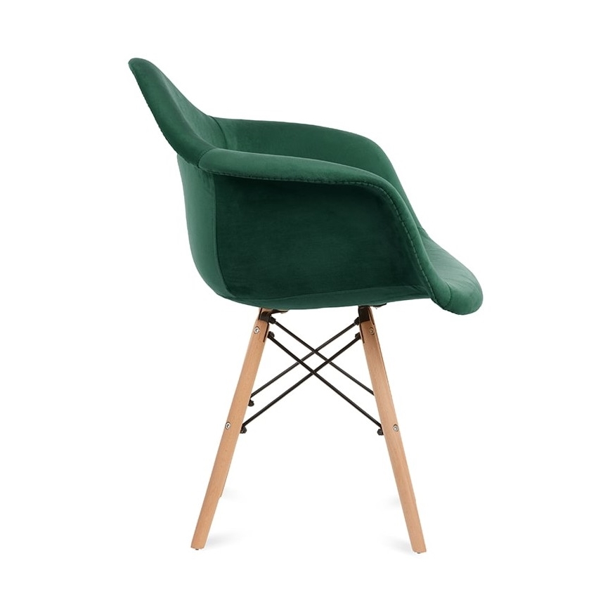 JUEGO 2x Silla de comedor NEREA 80x60,5 cm verde/haya