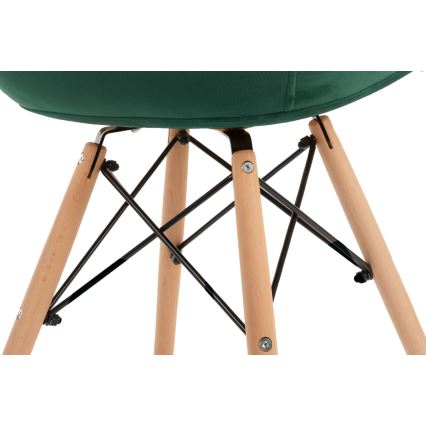 JUEGO 2x Silla de comedor NEREA 80x60,5 cm verde/haya