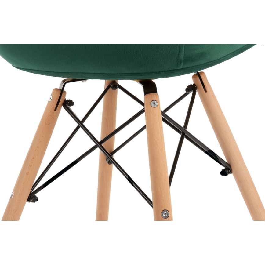 JUEGO 2x Silla de comedor NEREA 80x60,5 cm verde/haya
