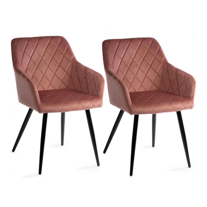 JUEGO 2x Sillas de comedor RICO rosa