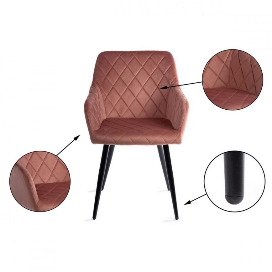 JUEGO 2x Sillas de comedor RICO rosa