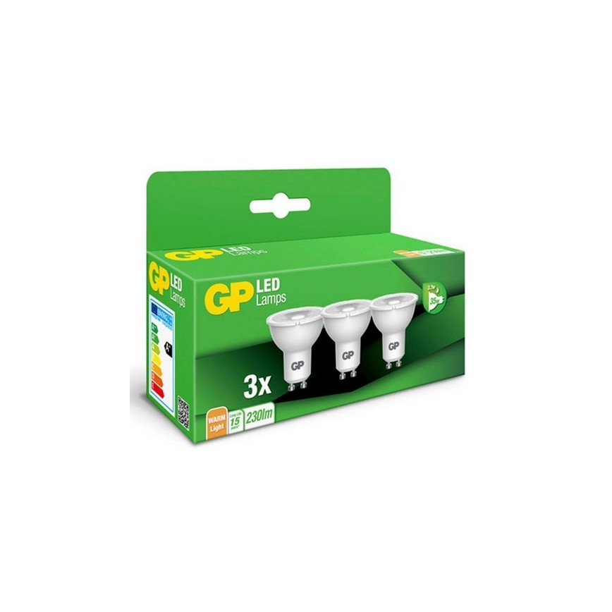 JUEGO 3x Bombilla LED GU10/3,1W/230V 2700K - GP