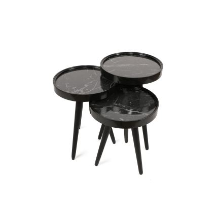 JUEGO 3x CALL mesa plegable negro