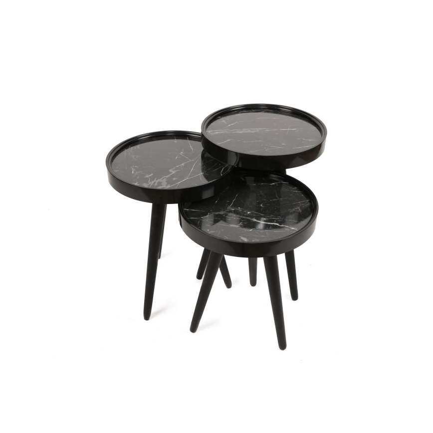 JUEGO 3x CALL mesa plegable negro