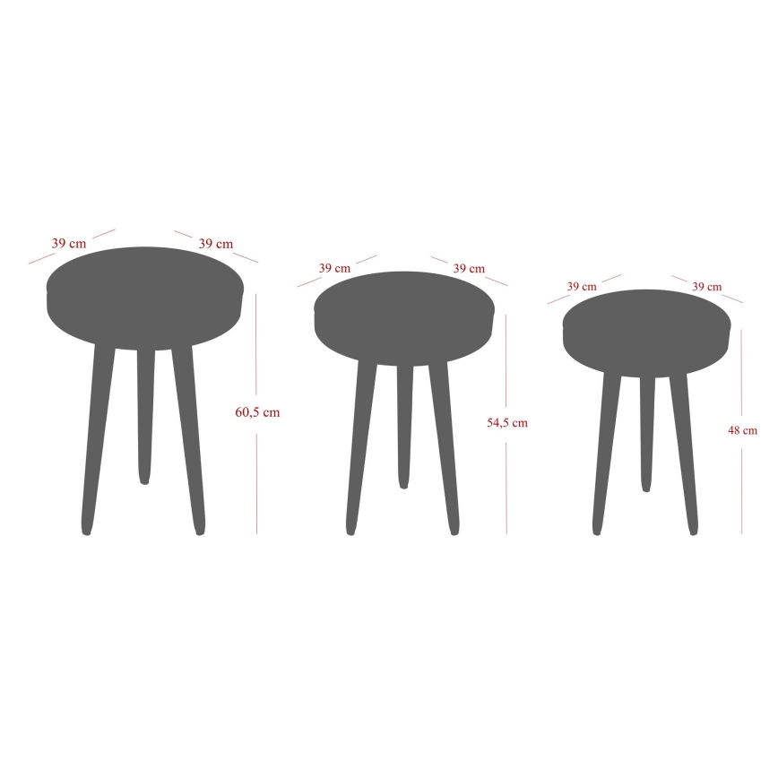JUEGO 3x CALL mesa plegable negro