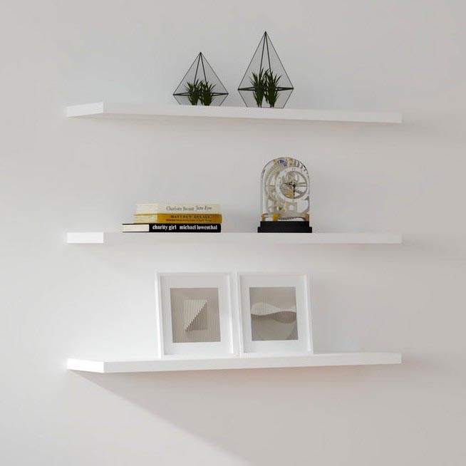 JUEGO 3x Estante de pared BOSS blanco