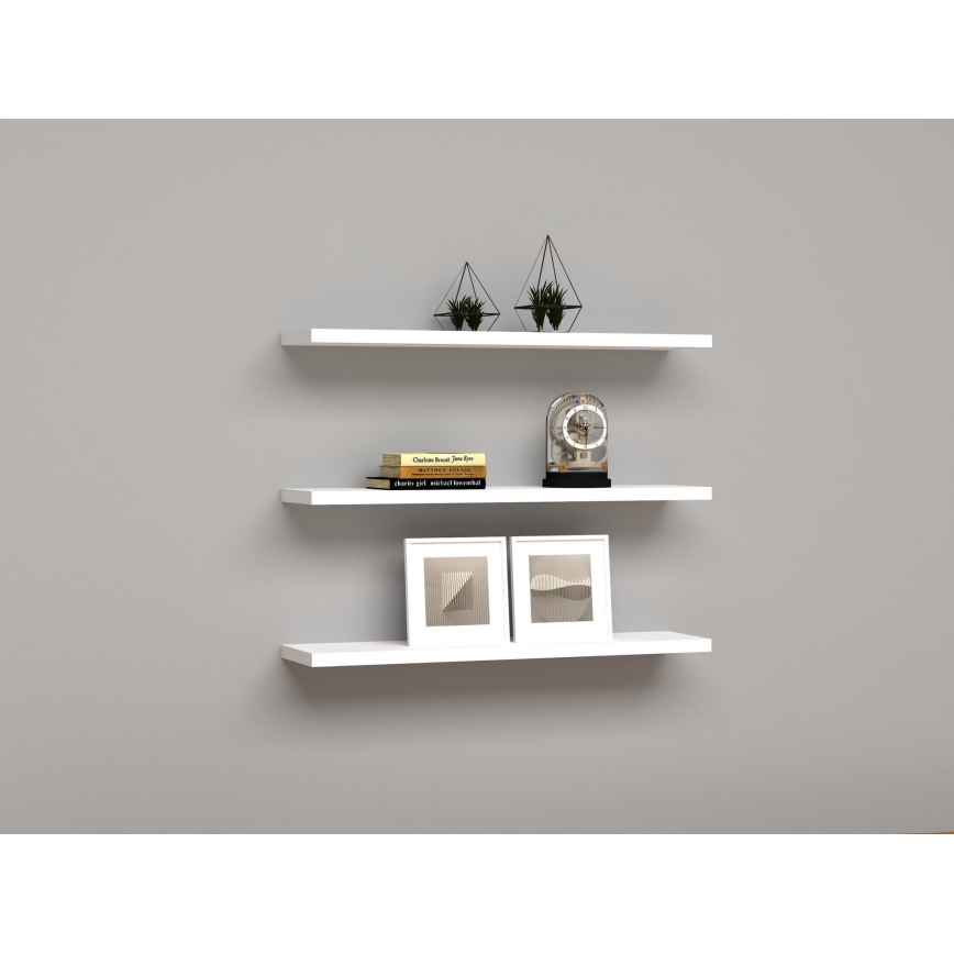 JUEGO 3x Estante de pared BOSS blanco
