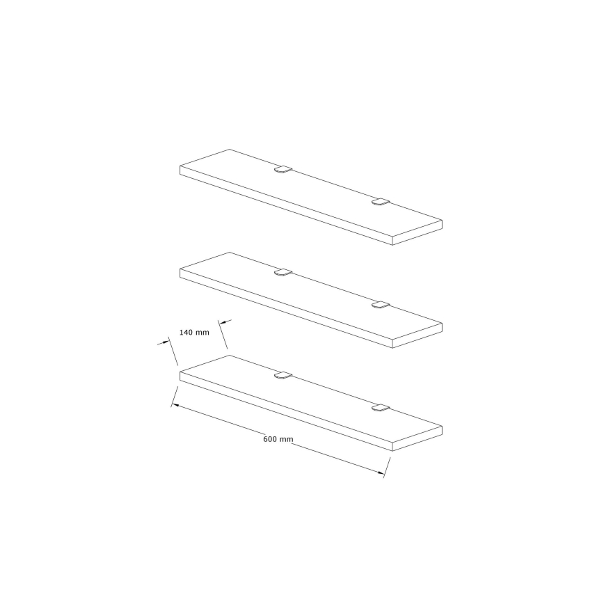 JUEGO 3x Estante de pared BOSS blanco