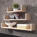 JUEGO 3x Estante de pared TRIO roble sonoma