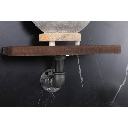 JUEGO 3x Estantería de pared BORURAF abeto/negro