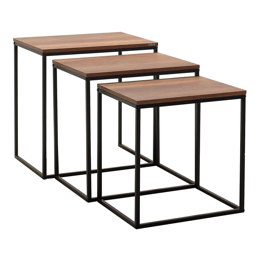 JUEGO 3x Mesa de centro marrón