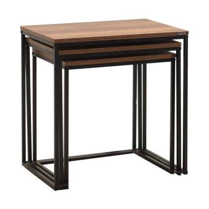 JUEGO 3x Mesa de centro marrón