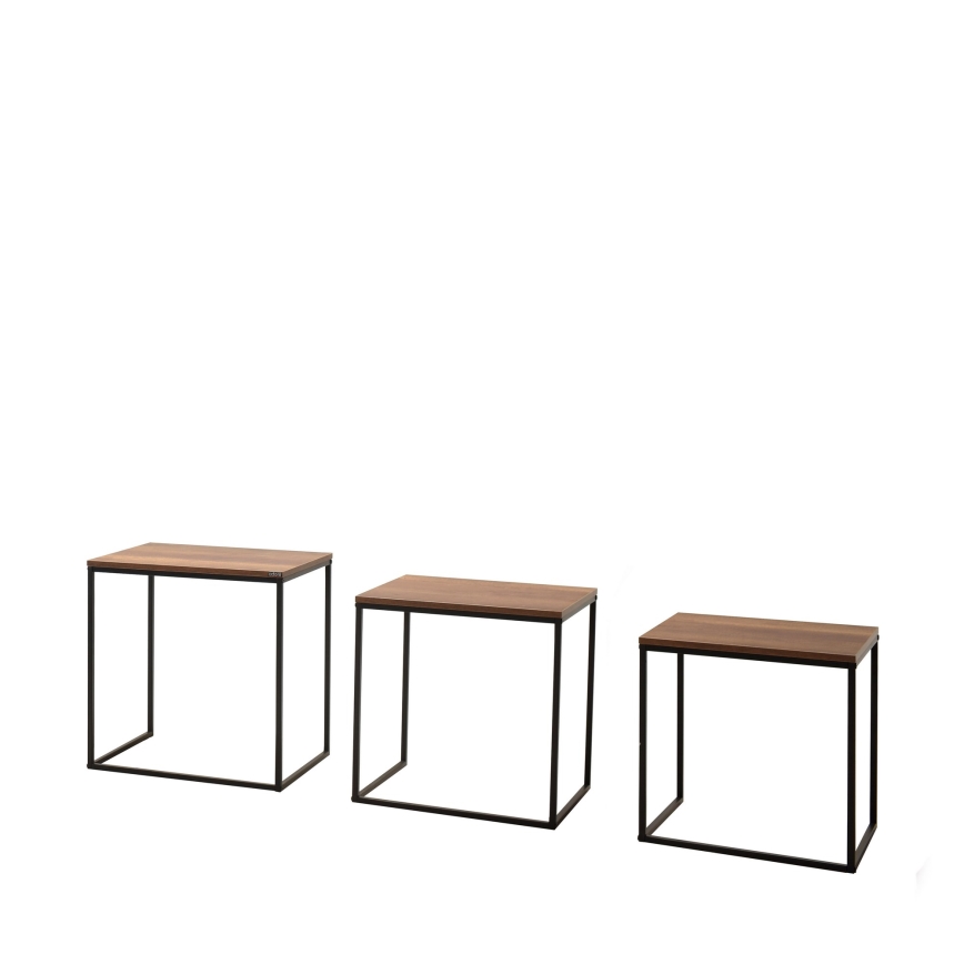 JUEGO 3x Mesa de centro marrón