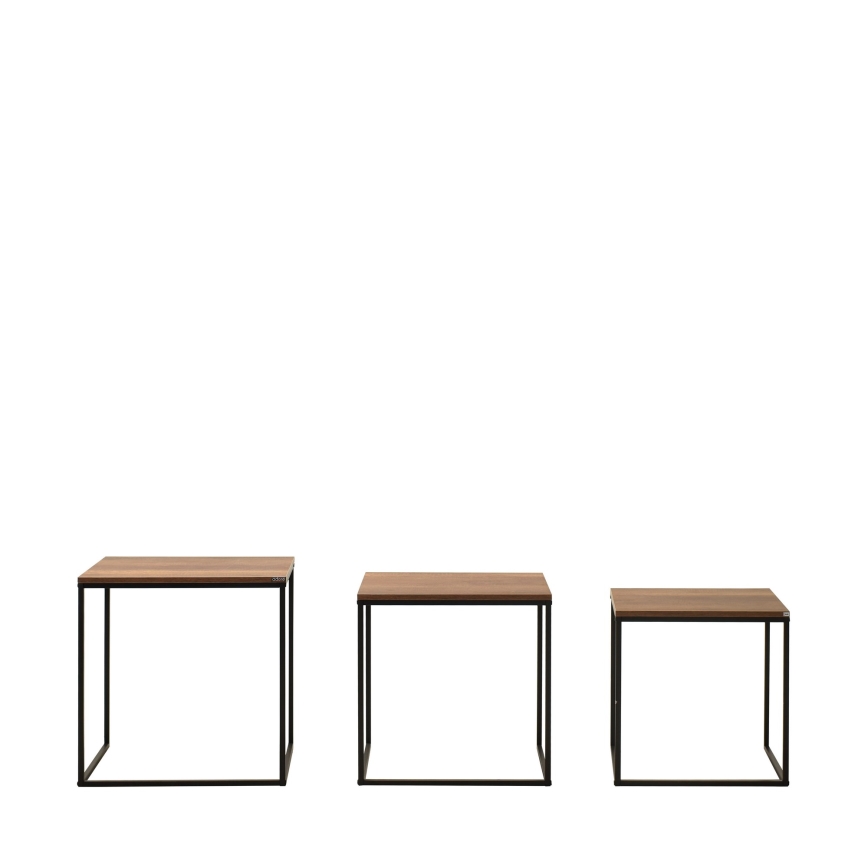 JUEGO 3x Mesa de centro marrón