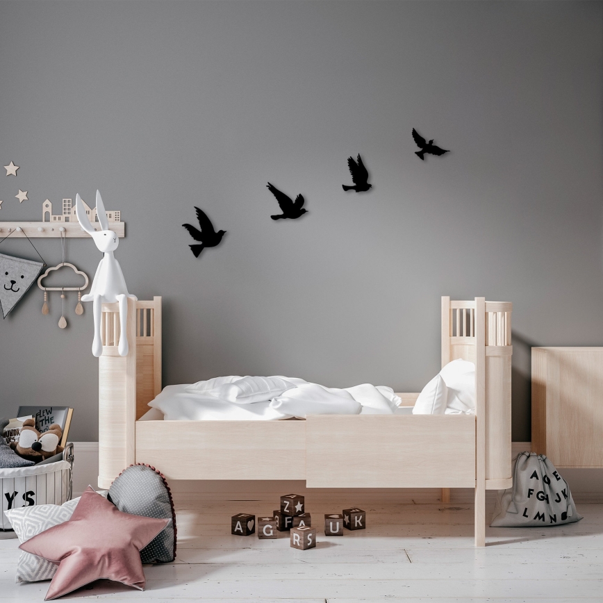 JUEGO 4x Decoración de pared pájaros