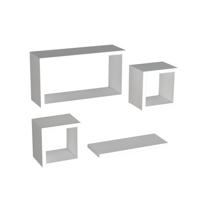 JUEGO 4x Estante de pared BABI blanco