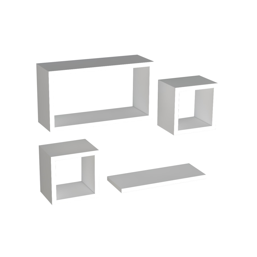 JUEGO 4x Estante de pared BABI blanco