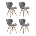 JUEGO 4x Silla de comedor TRIGO 74x48 cm gris claro/haya