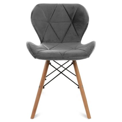 JUEGO 4x Silla de comedor TRIGO 74x48 cm gris claro/haya
