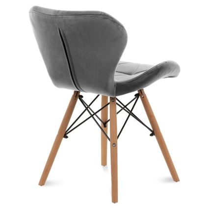 JUEGO 4x Silla de comedor TRIGO 74x48 cm gris claro/haya