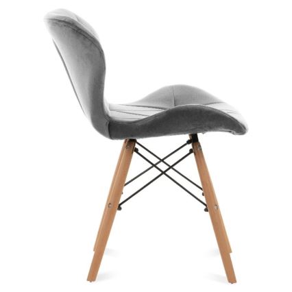 JUEGO 4x Silla de comedor TRIGO 74x48 cm gris claro/haya