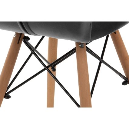 JUEGO 4x Silla de comedor TRIGO 74x48 cm gris claro/haya