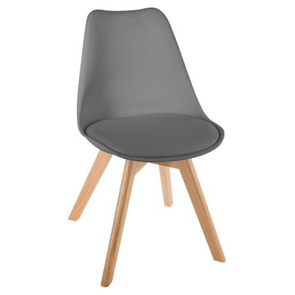 JUEGO 4x Sillas de comedor BAYA haya/gris oscuro