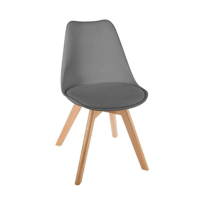 JUEGO 4x Sillas de comedor BAYA haya/gris oscuro