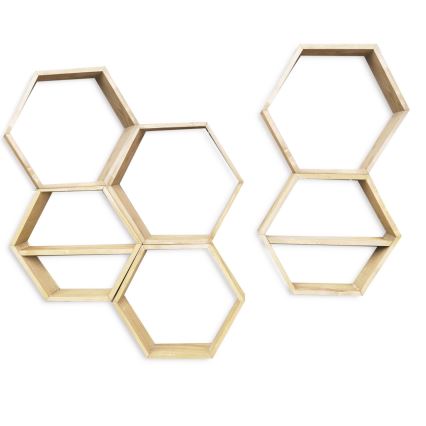 JUEGO 6x Estante de pared 37x42 cm beige