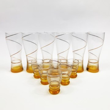 Juego 6x vaso más grande y 6x vaso más pequeño amarillo