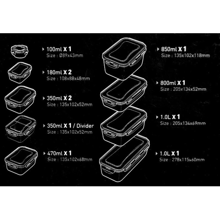 Juego de 11 recipientes para alimentos LOCK