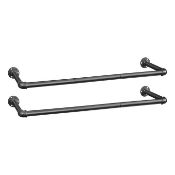 Juego de 2 colgadores de pared para perchas LINEA, negros
