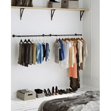 Juego de 2 colgadores de pared para perchas LINEA, negros