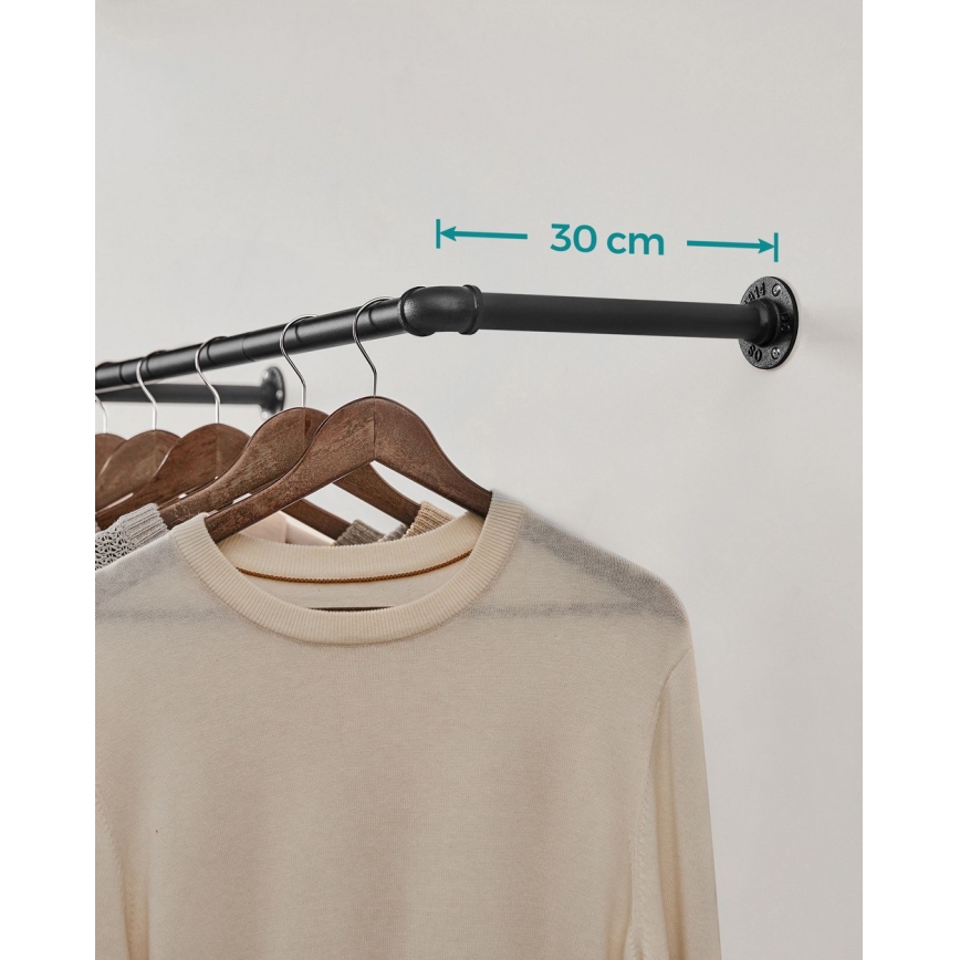 Juego de 2 colgadores de pared para perchas LINEA, negros