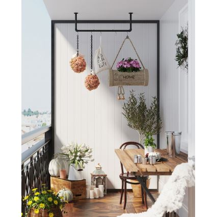 Juego de 2 colgadores de pared para perchas LINEA, negros