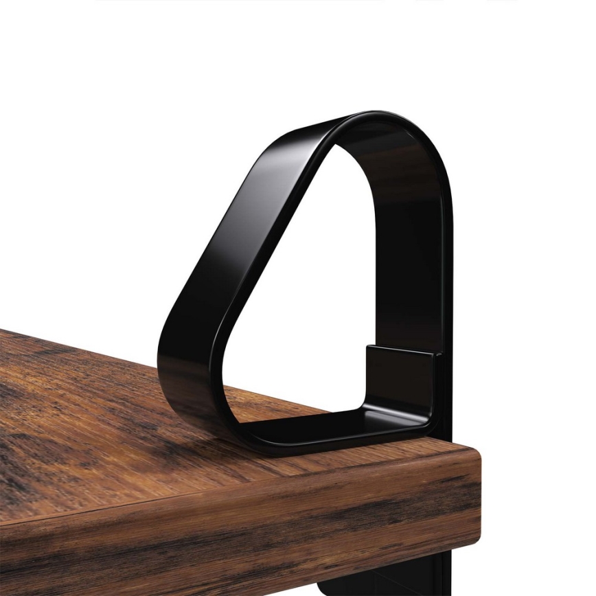 Juego de 2 estantes de pared SHELFY marrón/negro