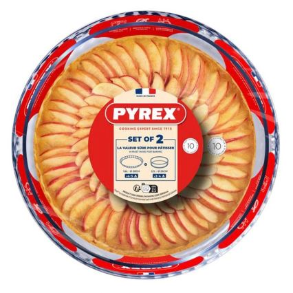 Juego de 2 moldes para tarta PYREX, Ø 26/28 cm