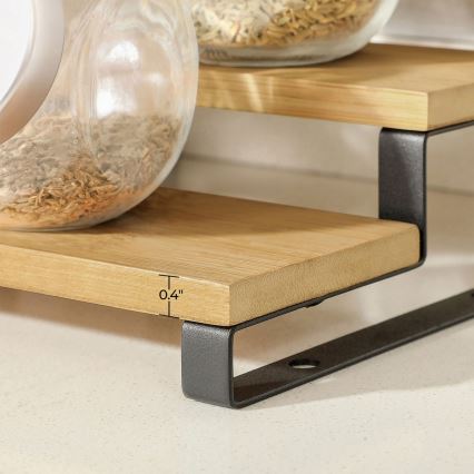 Juego de 2 soportes para tarros de especias MARGE negro/marrón