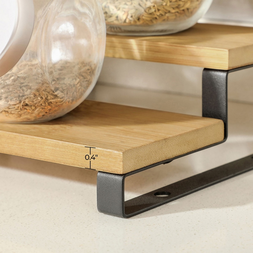 Juego de 2 soportes para tarros de especias MARGE negro/marrón
