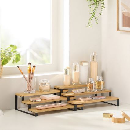 Juego de 2 soportes para tarros de especias MARGE negro/marrón