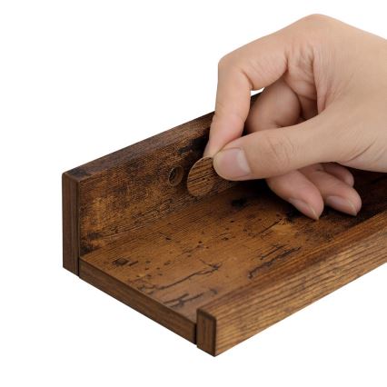 Juego de 3 estantes de pared SHELFY marrón