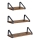 Juego de 3 estantes de pared SHELFY marrón/negro