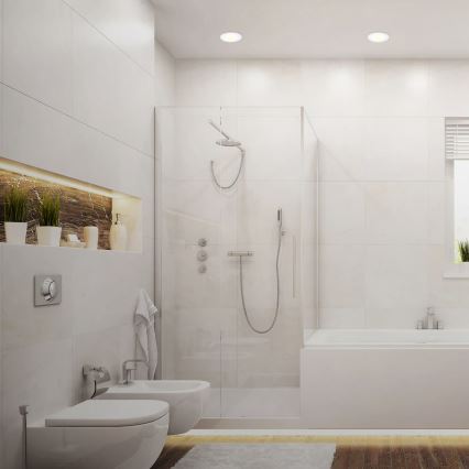 Juego de 3 luminarias empotradas LED para baño LED/6W/230V 3000K IP44 blanco