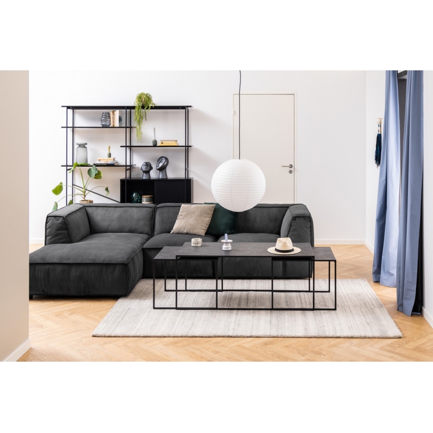 Juego de 3 mesas de centro ALMA en antracita