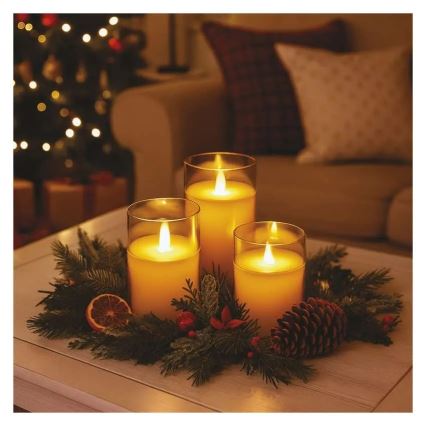 Juego de 3 velas LED LED/6xAA